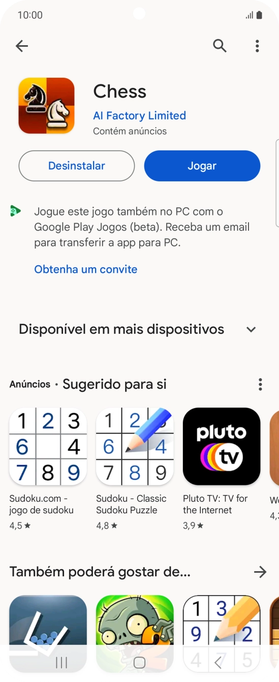 Prima a tecla de início para terminar e voltar ao ecrã inicial.
