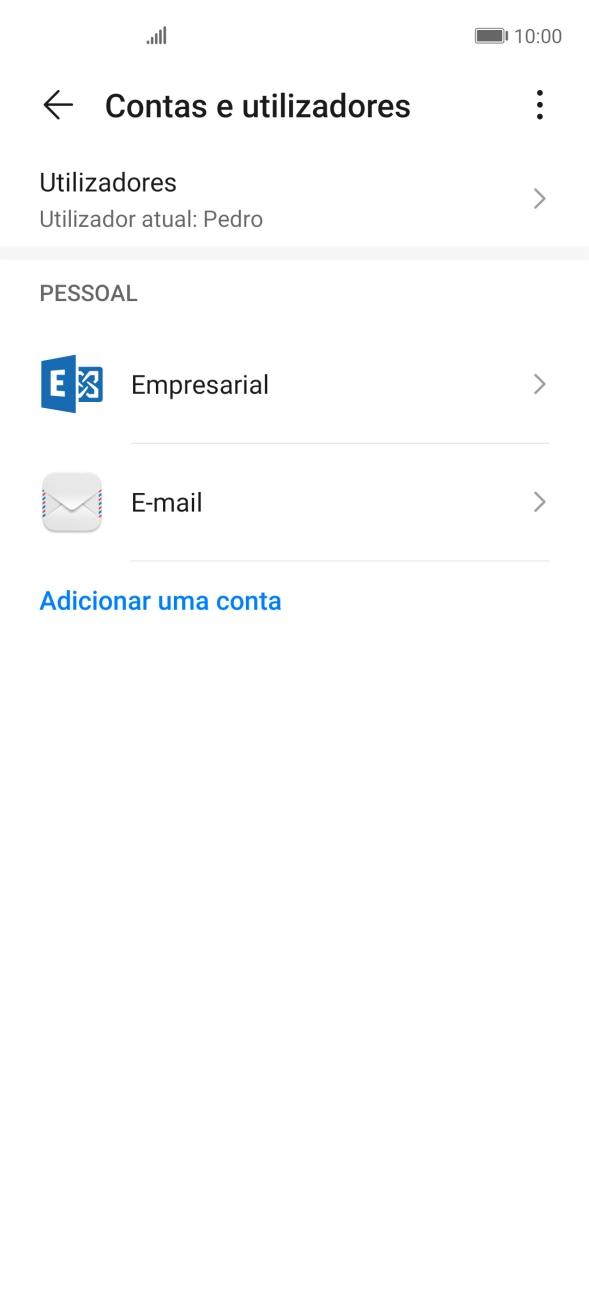 Prima o tipo de conta pretendido.