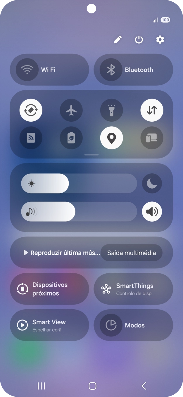Prima o ícone de definições.