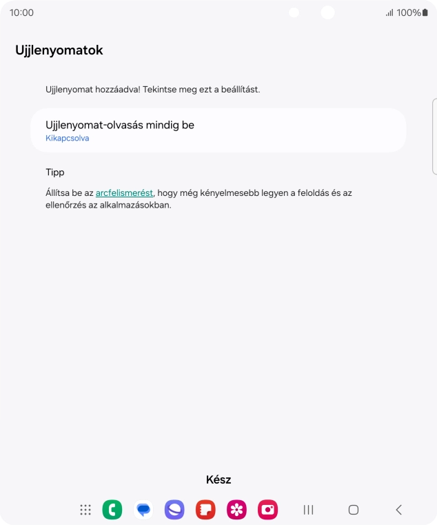 Válaszd a Kész lehetőséget.