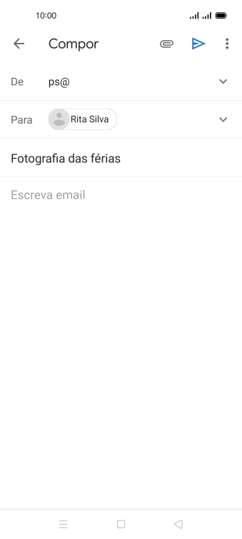 Prima o campo de escrita e escreva o texto do e-mail.