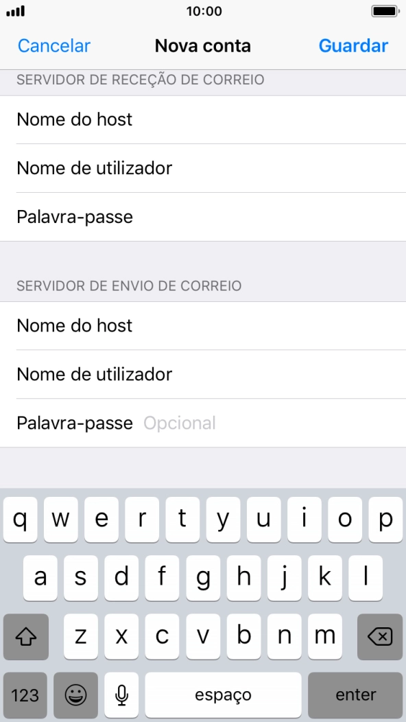 Prima Palavra-passe e introduza a password da sua conta de e-mail.