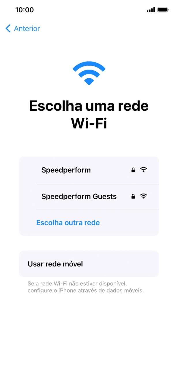 Prima a rede Wi-Fi pretendida.
