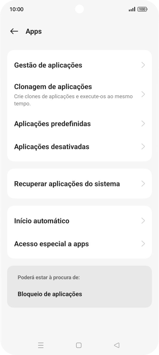 Prima Gestão de aplicações.