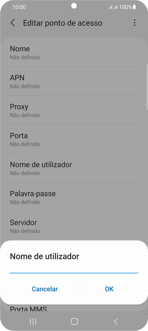 Introduza vodafone e prima OK.