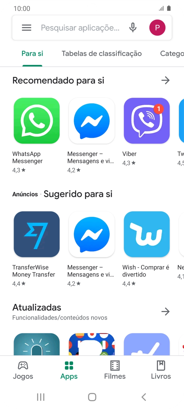 Prima a caixa de pesquisa.