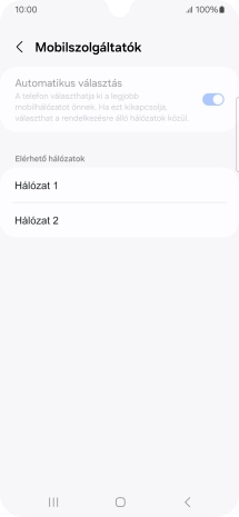 Válaszd ki a kívánt hálózatot.