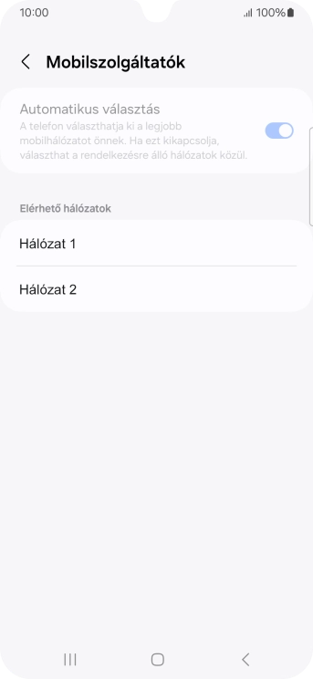 Válaszd ki a kívánt hálózatot.