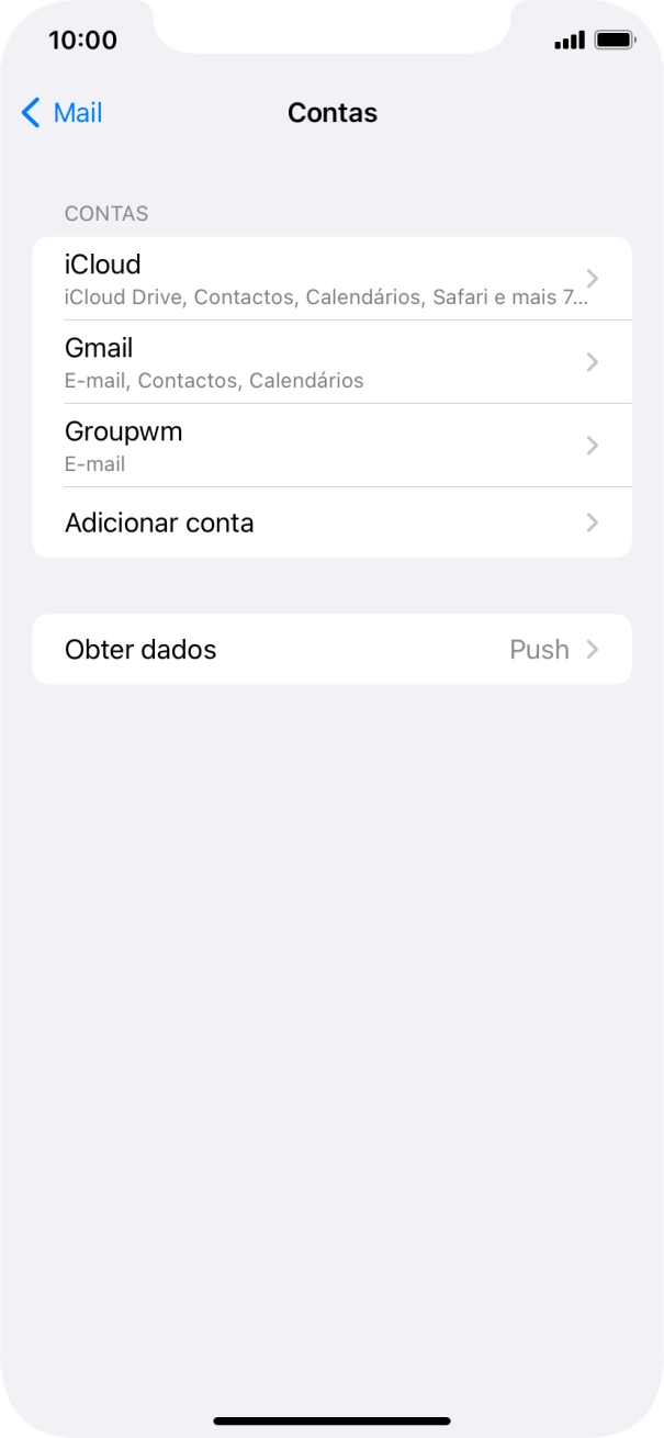 Prima o nome na conta de e-mail que acabou de criar.