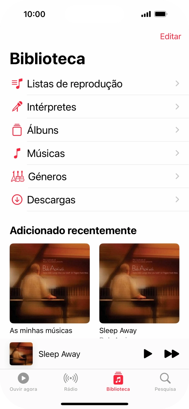 Para voltar ao ecrã inicial, deslize o dedo de baixo para cima a partir da base do ecrã.