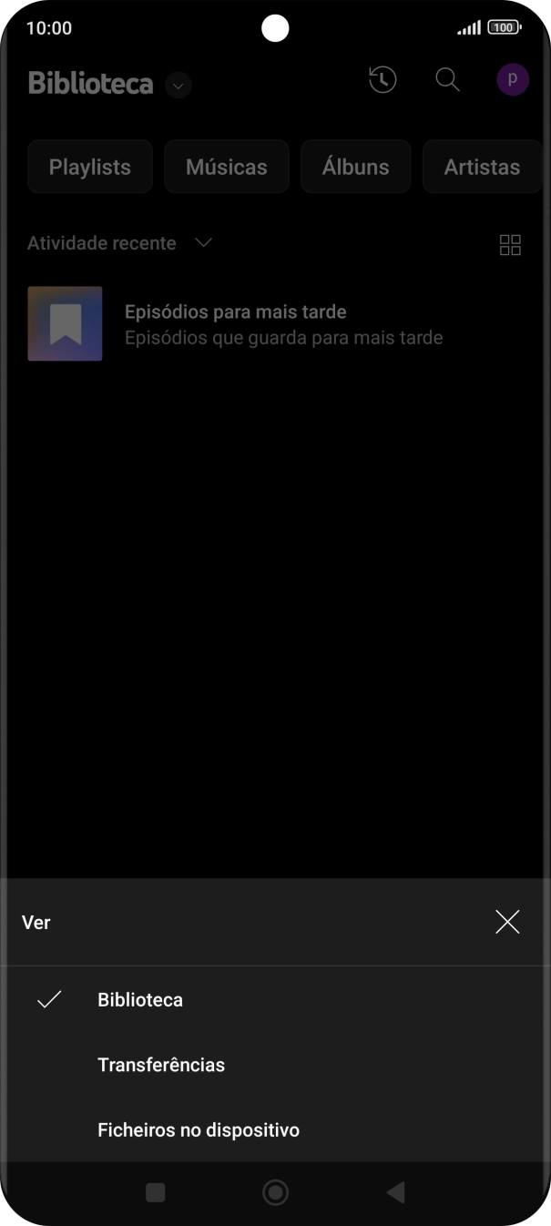 Prima a categoria pretendida e dirija-se ao ficheiro de música pretendido.
