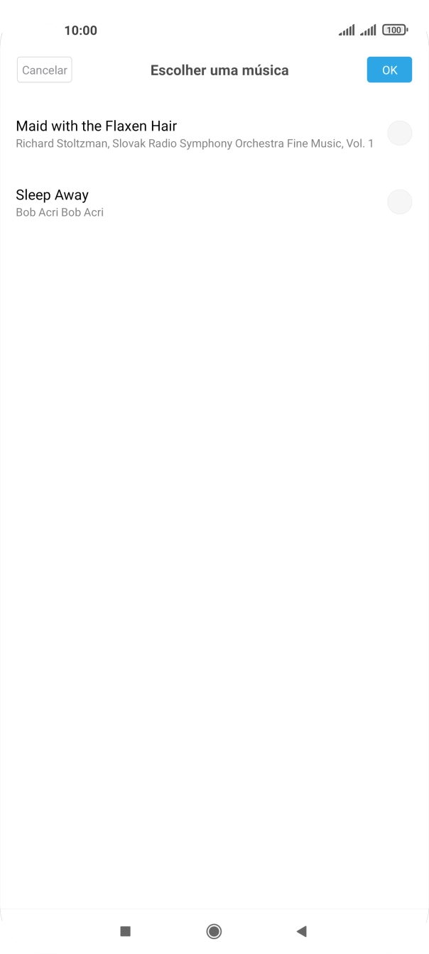 Prima os tons de toque pretendidos para os ouvir.