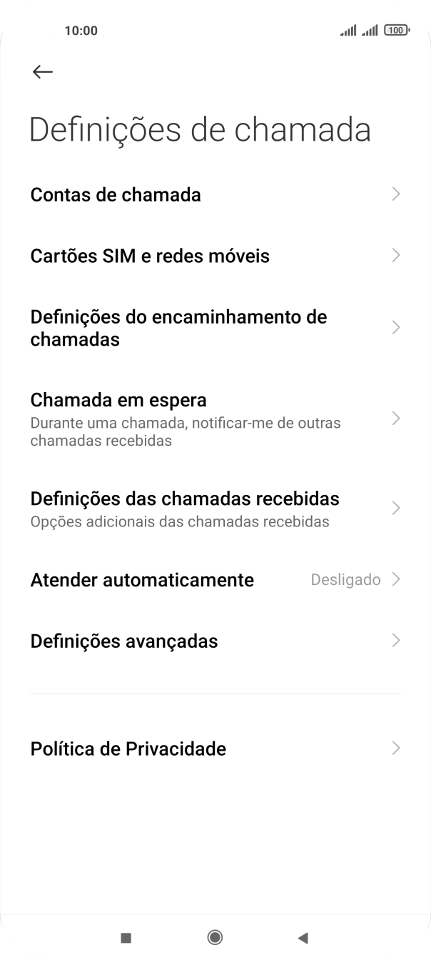 Prima Definições avançadas.