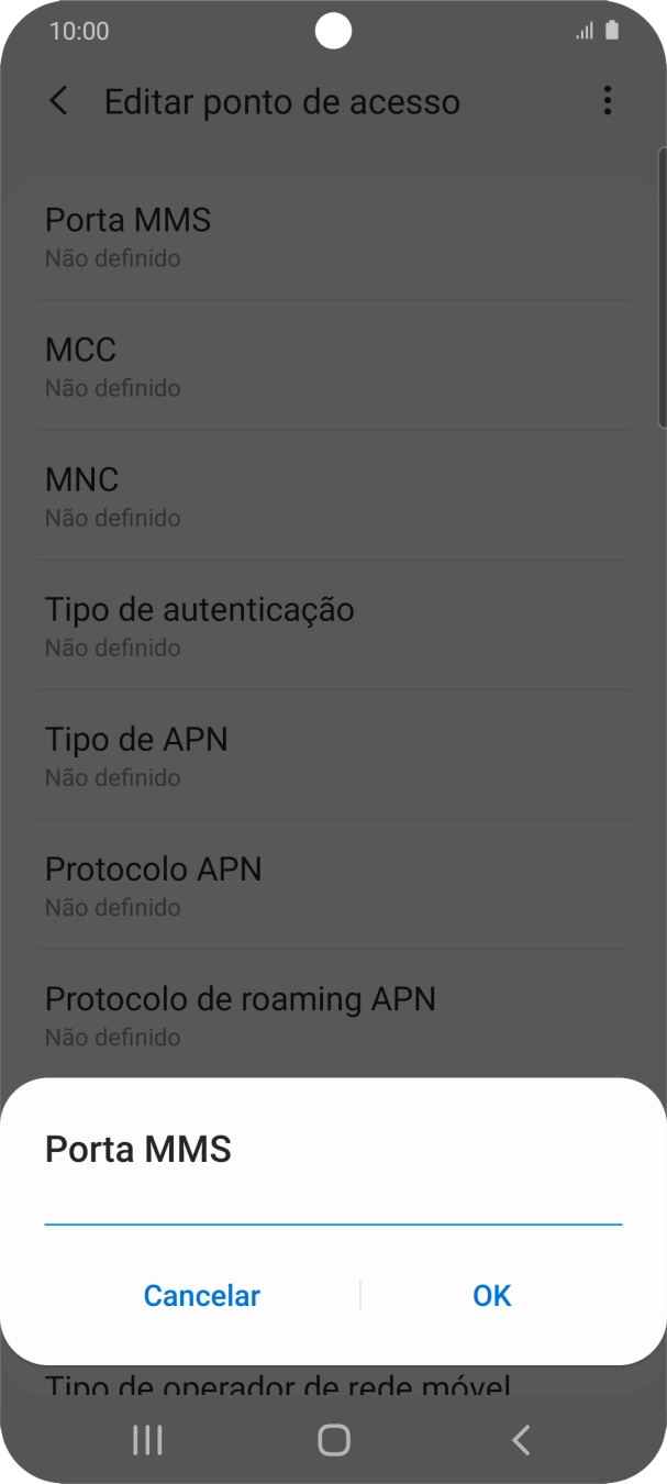 Introduza 80 e prima OK.