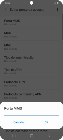 Introduza 80 e prima OK.