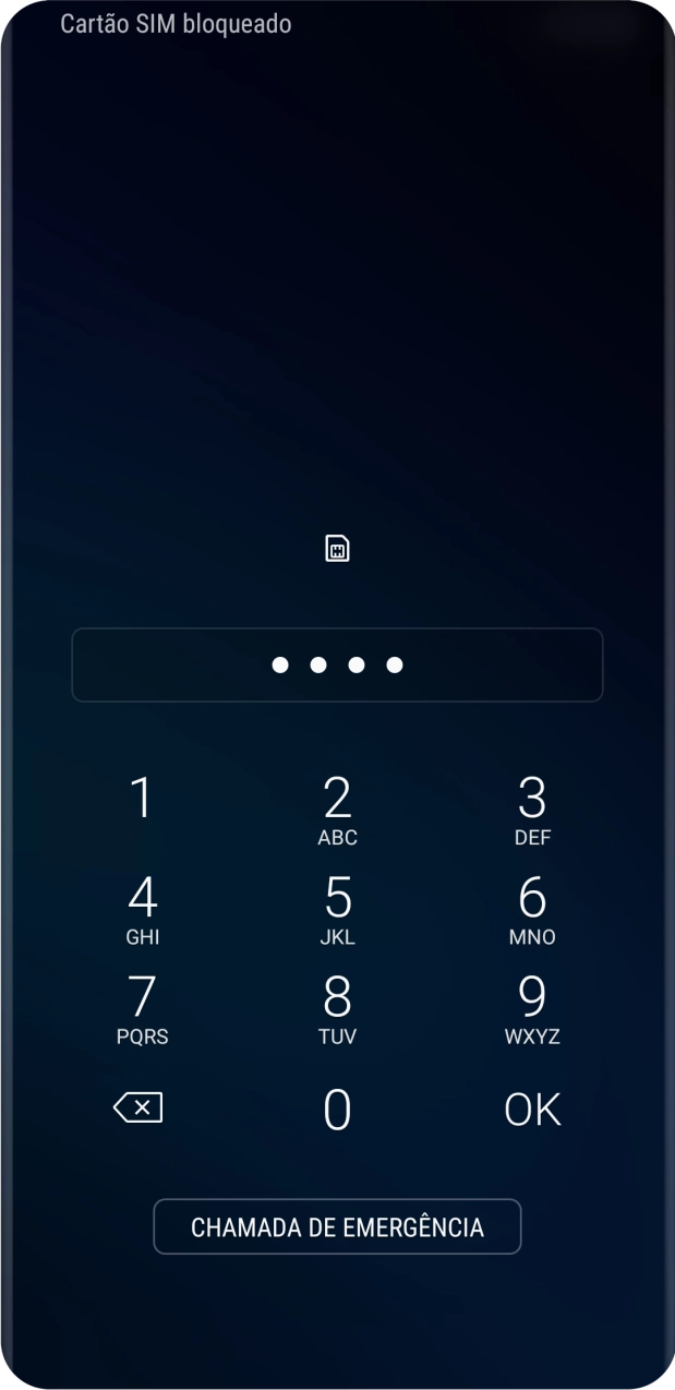 Se solicitado, deve introduzir o código PIN e premir OK.