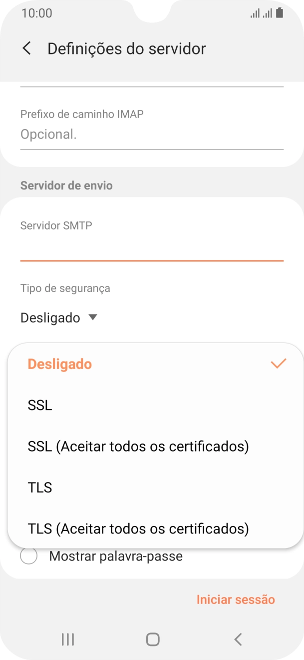 Prima Desligado para desativar a função.