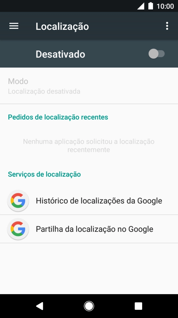 Prima o indicador para ativar ou desativar a função.