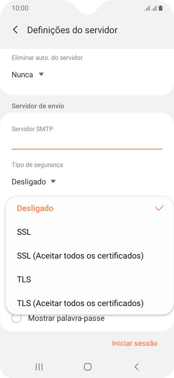 Prima Desligado para desativar a função.