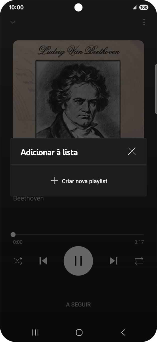 Prima Criar nova playlist.