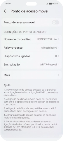 Prima Palavra-passe e introduza a password pretendida.