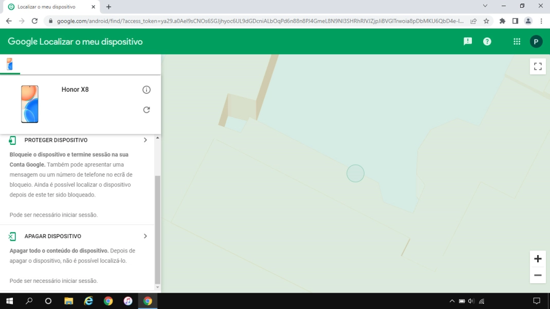 Clique em APAGAR DISPOSITIVO e siga as indicações no ecrã para apagar todo o conteúdo do seu telefone. Note que não poderá mais utilizar “Localizar o meu dispositivo”, depois de ter apagado todo o conteúdo do seu telefone.