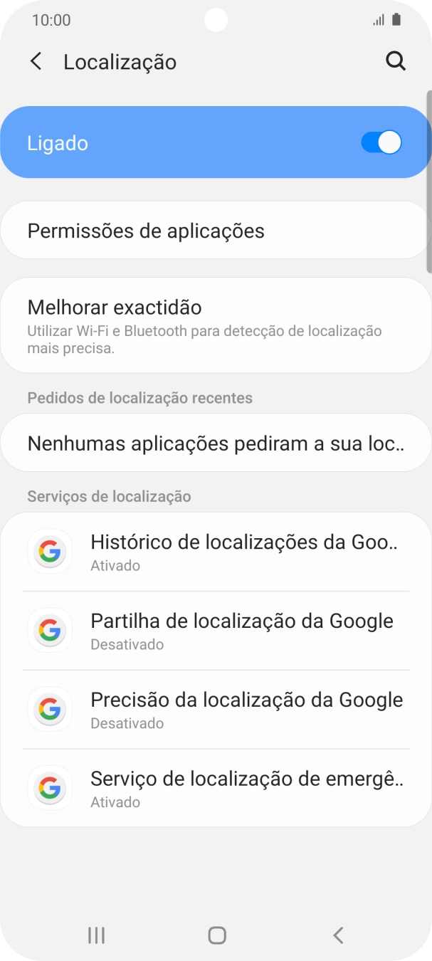 Prima Permissões de aplicações.