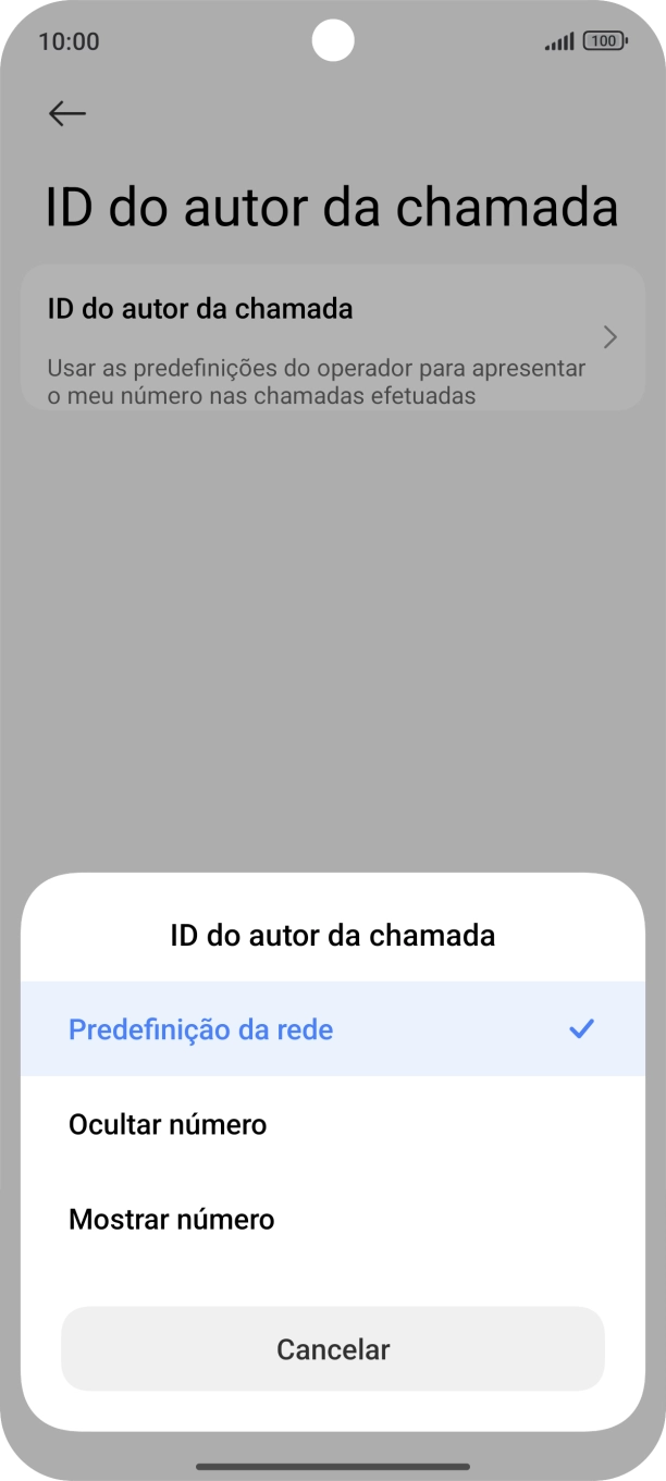 Prima Mostrar número para ativar a visualização do seu número.
