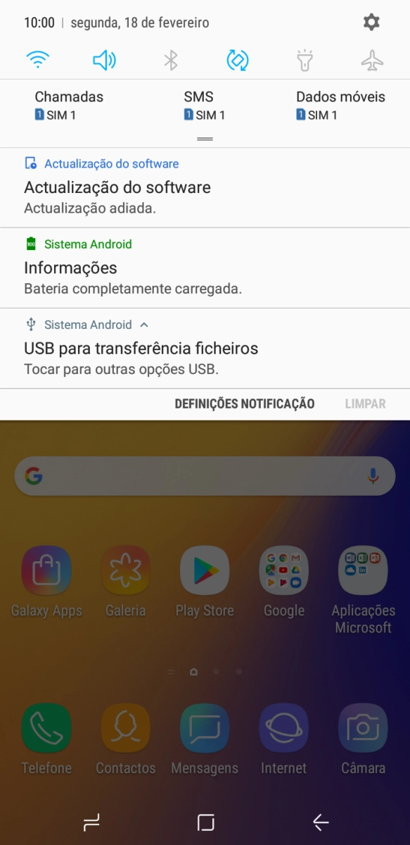 Prima Tocar para outras opções USB..