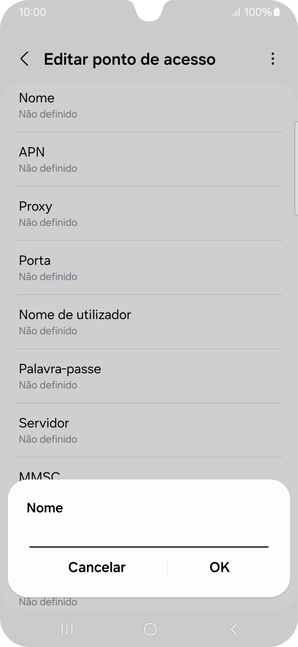 Introduza Vodafone MMS e prima OK.