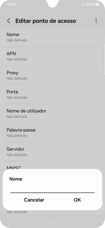 Introduza Vodafone MMS e prima OK.