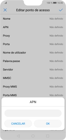 Introduza net2.vodafone.pt e prima OK.