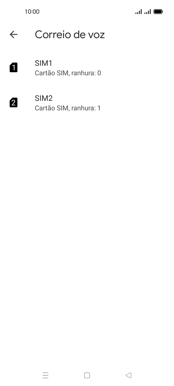 Prima o cartão SIM pretendido.