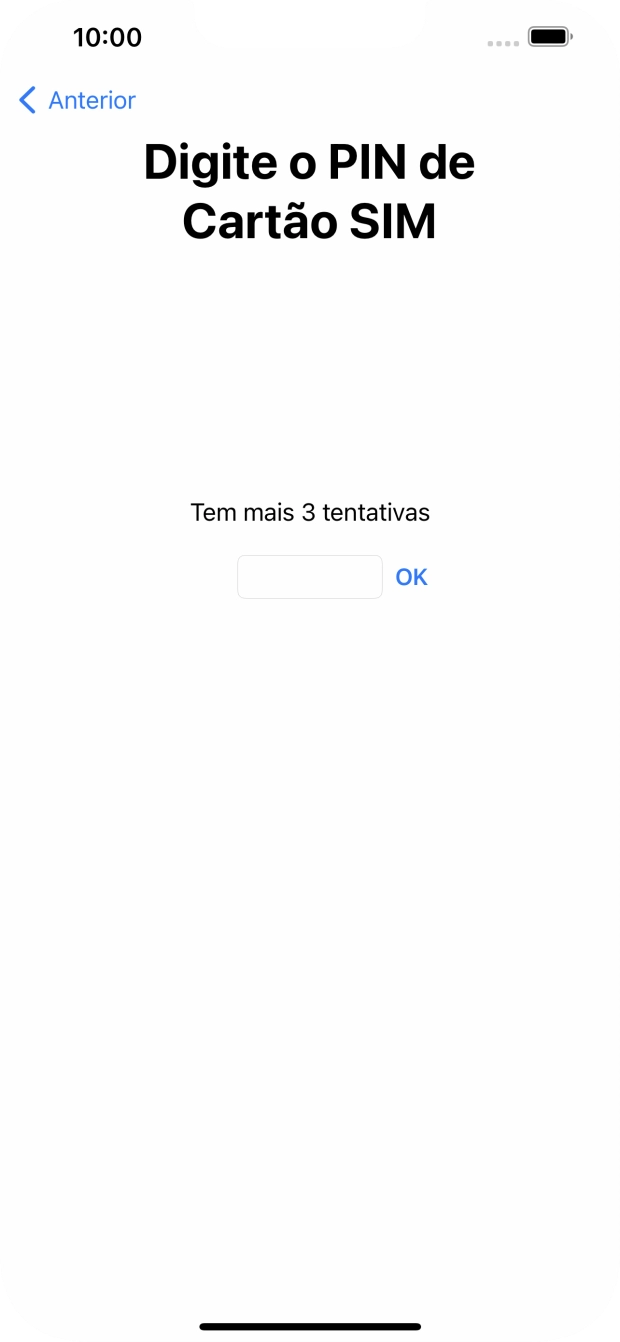 Se o cartão SIM estiver bloqueado, deve introduzir o código PIN e premir OK.