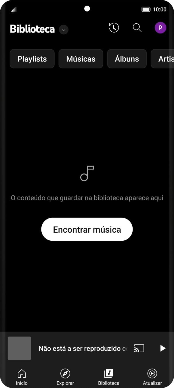 Prima a lista suspensa.