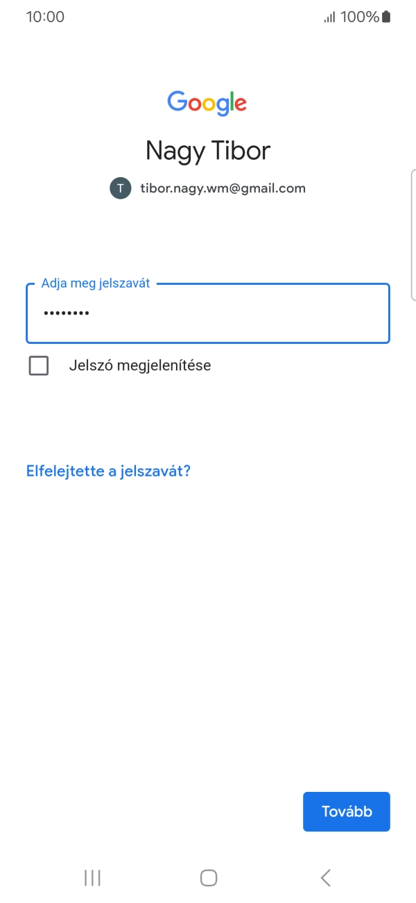 Válaszd a Tovább lehetőséget.