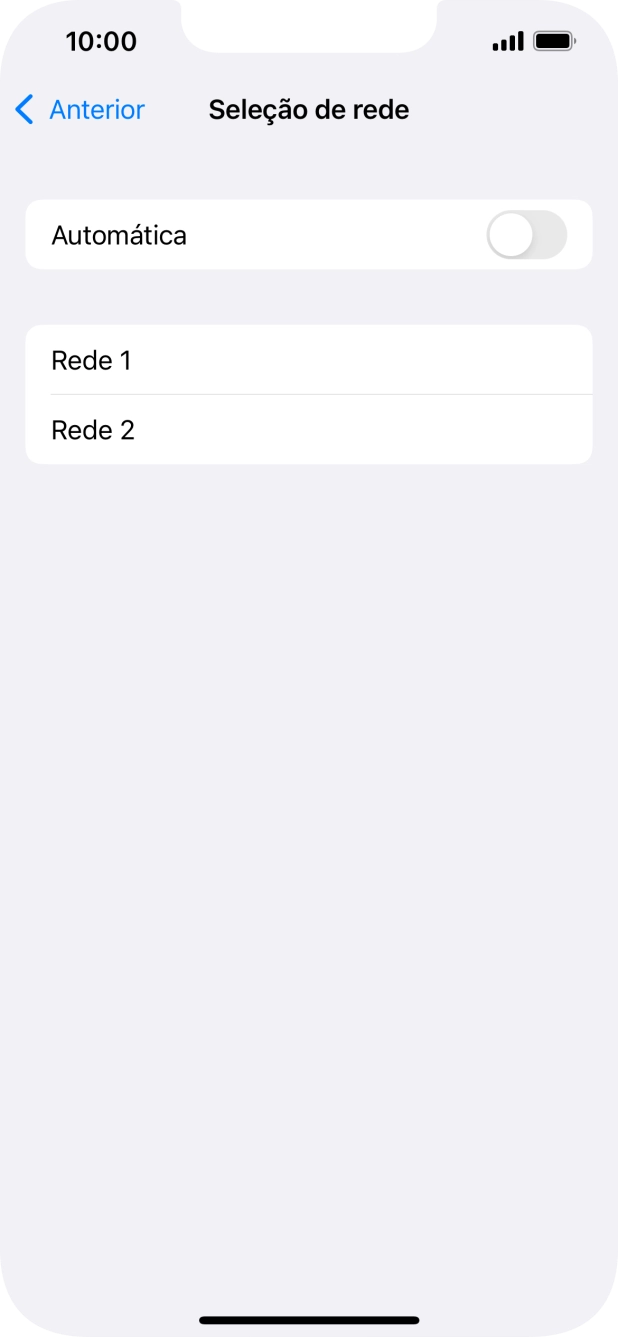 Se desativar a função, prima a rede pretendida.