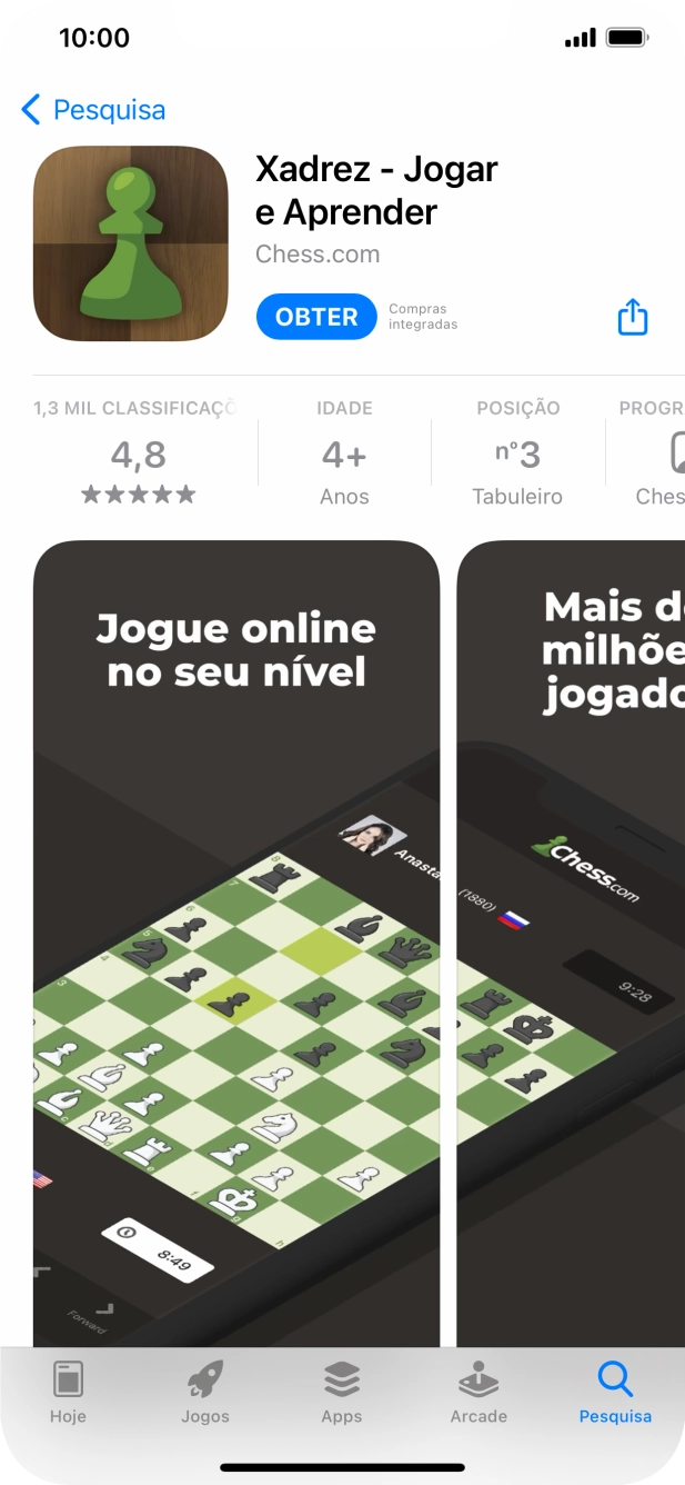 Prima OBTER e siga as indicações no ecrã para instalar a app.