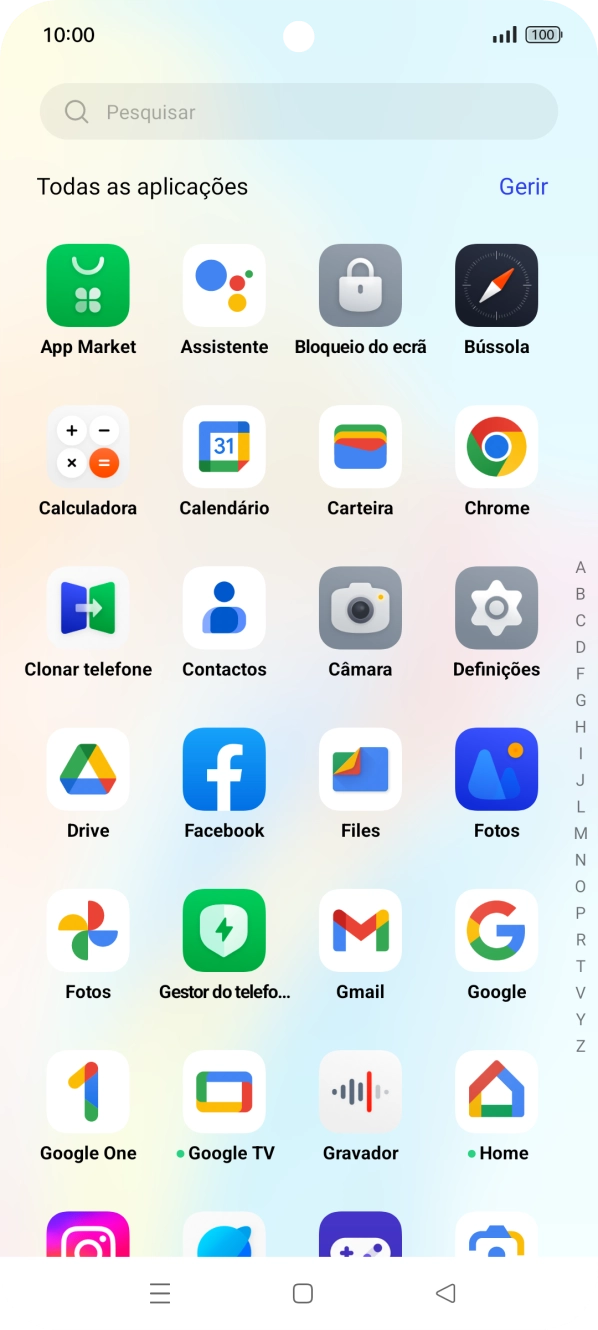 Prima Fotos e vá até à pasta pretendida.