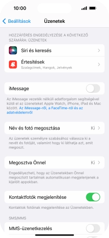 Kattints az „MMS-üzenetkezelés” melletti csúszkára a funkció bekapcsolásához.