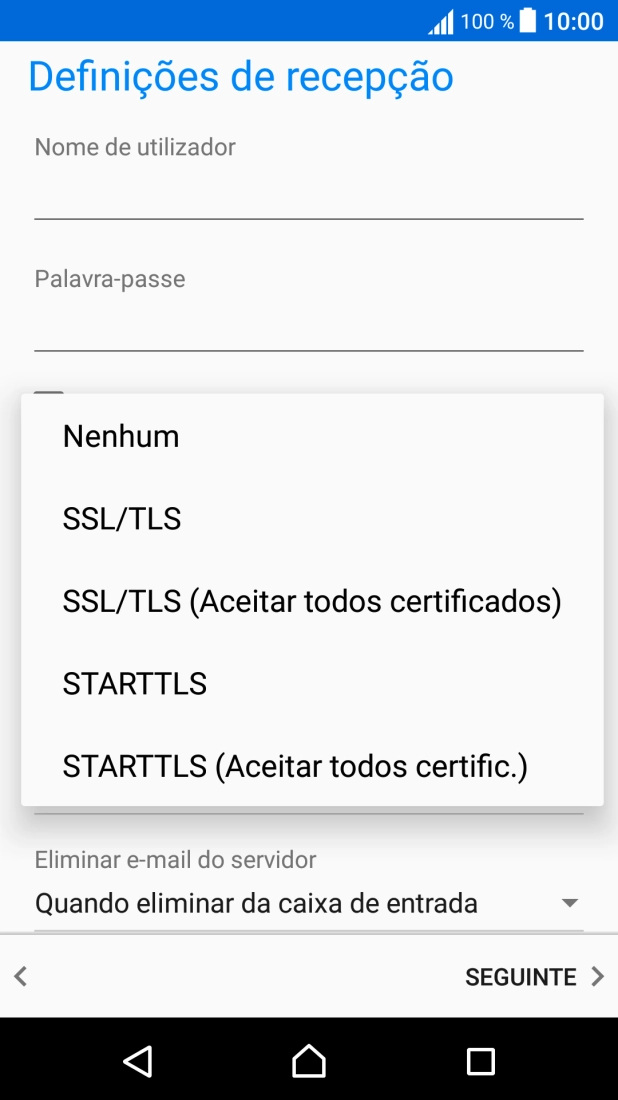 Prima Nenhum para desativar a função.