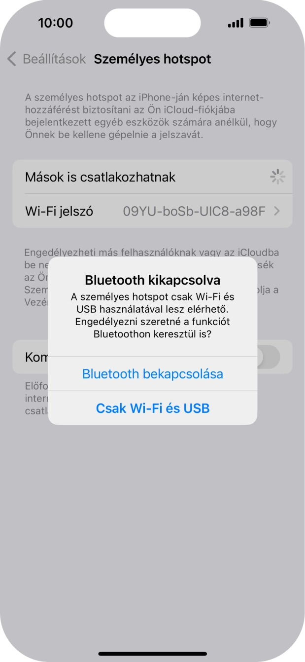 Amennyiben ki van kapcsolva a Wi-Fi, válaszd a Csak Wi-Fi és USB lehetőséget.