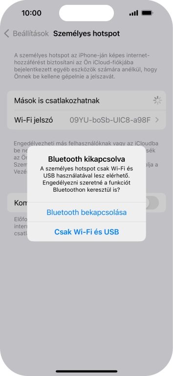 Amennyiben ki van kapcsolva a Wi-Fi, válaszd a Csak Wi-Fi és USB lehetőséget.
