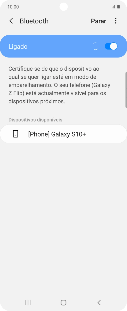 Prima o dispositivo Bluetooth pretendido e siga as indicações no ecrã para emparelhar o dispositivo pretendido com o telefone.