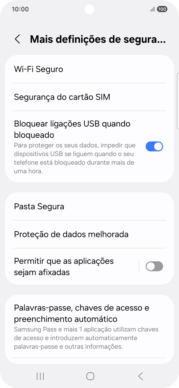 Prima Segurança do cartão SIM.