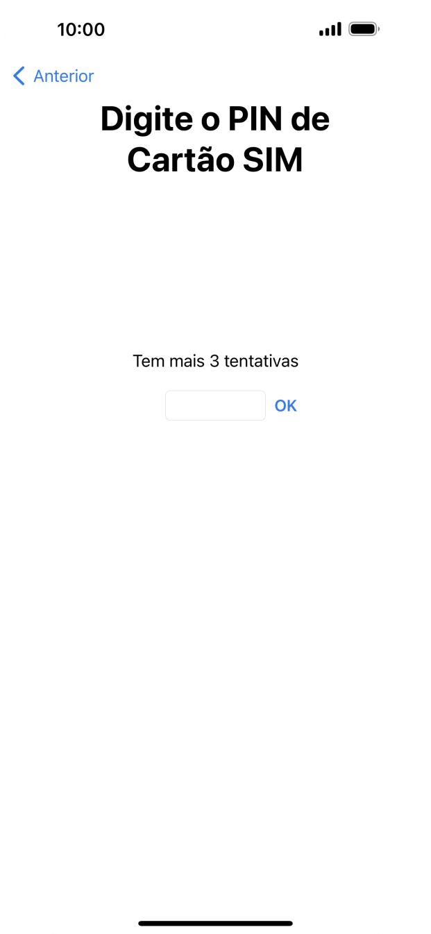 Se o cartão SIM estiver bloqueado, deve introduzir o código PIN e premir OK.