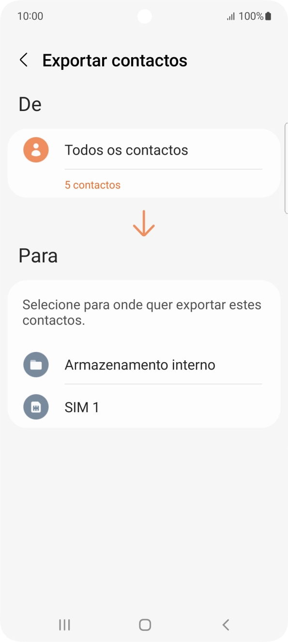 Prima o nome do cartão SIM.