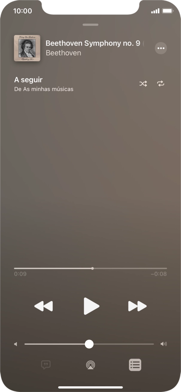 Prima o ícone de reprodução aleatória para ativar ou desativar a função.