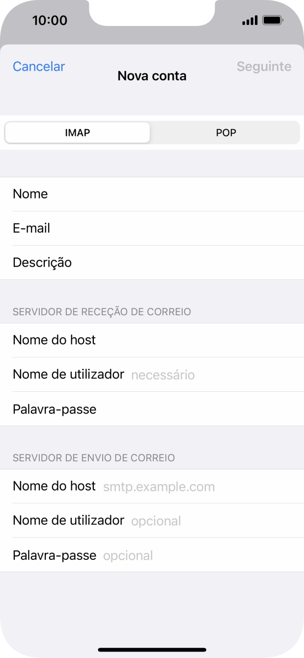 Prima Nome de utilizador e introduza o nome de utilizador da sua conta de e-mail.