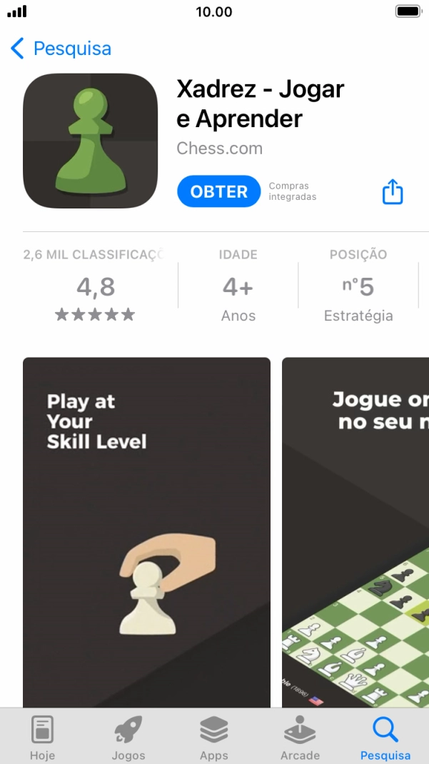 Prima OBTER e siga as indicações no ecrã para instalar a app.